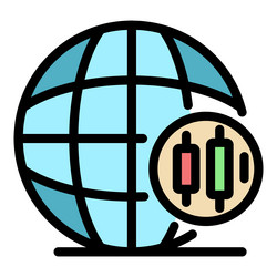 global trader icon color outline vector image