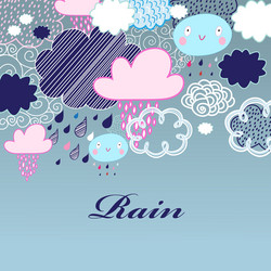 pattern of clouds and rain vector image