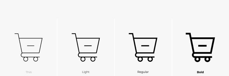 remove from cart icon thin light regular and bold vector image