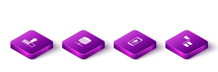 set isometric loading server data web hosting vector image