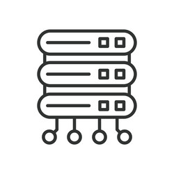 database network icon in line design vector image