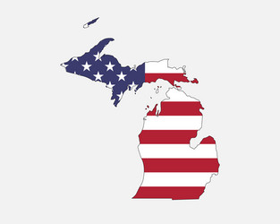 michigan on american flag Vector Image