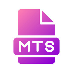 mts video format icon with modern color gradient vector image