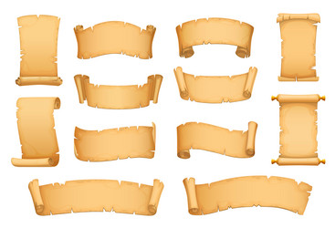 Parchment paper scroll manuscripts rolls sketch Vector Image