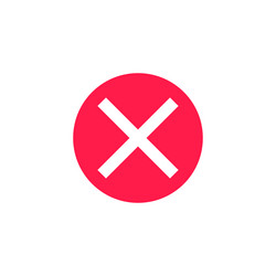 white x on red circle ban warning button symbol vector