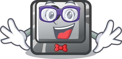 Geek button o on a game character vector