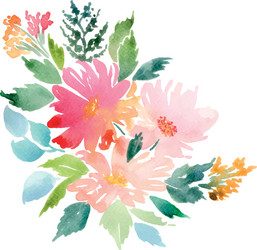 Watercolor Floral Greeting Card Vector Image