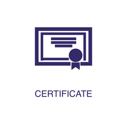 certificate element in flat simple style on white vector image