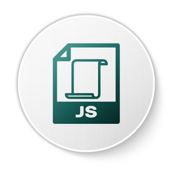 green js file document icon download button vector image