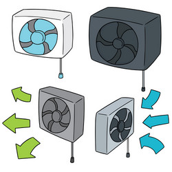 set of ventilating fan vector