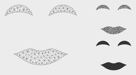 lady smile mesh 2d model and triangle vector image