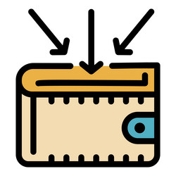 trader wallet icon color outline vector image