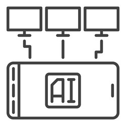 computers with artificial intelligence smartphone vector image