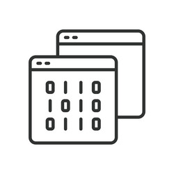 data transfer from a web page icon in line design vector image