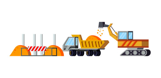 Flat construction site vector