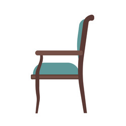 Lassic chair side view comfortable elegance brown vector