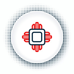line computer processor with microcircuits cpu vector image