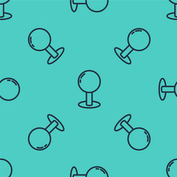 black line push pin icon isolated seamless pattern vector image