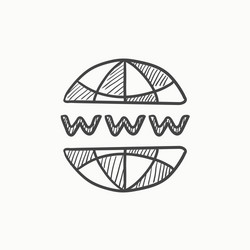 Globe internet sketch icon vector