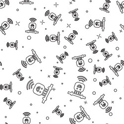 black line smart sensor system icon isolated vector image