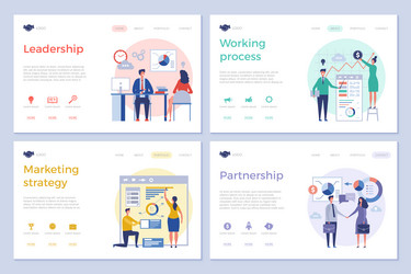 Business landing pages web design ui template vector