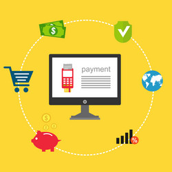 concept online and mobile payments for web page vector image