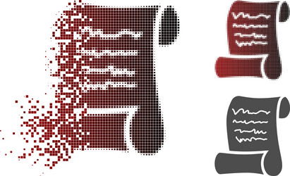 dissipated dotted halftone script roll icon vector image