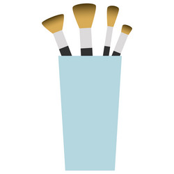 glass with brushes on white background Vector Image
