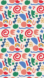 hand drawn minimal abstract shapes pattern vector image