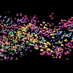 pyramids chaotic particles dynamic background vector image