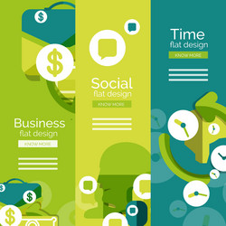 set of flat design universal web concepts vector image