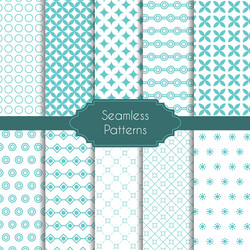 set of geometric seamless patterns vector image