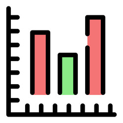 Trader graph chart icon color outline vector