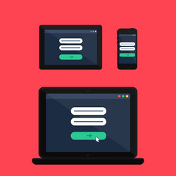 web template of adaptive online login form vector image