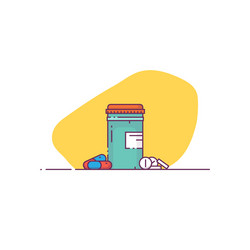 medical bottle with pills vector