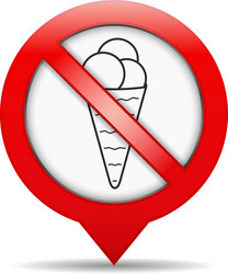 no ice cream sign vector