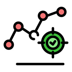 trader graph target icon color outline vector image