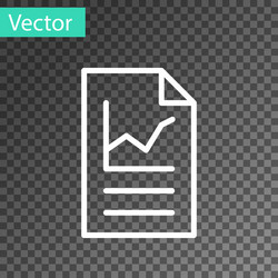 White line document with graph chart icon isolated vector