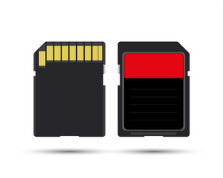 Sd card realistic image of memory vector