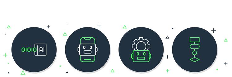 set line chat bot robot setting binary code vector image