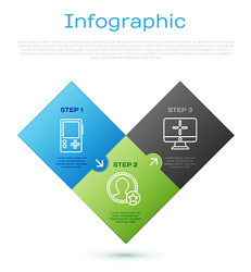 Set line portable video game console computer vector