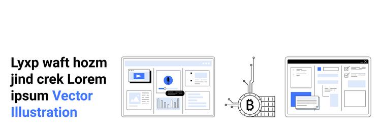blockchain technology integration with data vector image