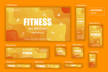 Collection web banners different sizes for mobile vector