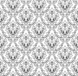 damask seamless outline pattern vector image