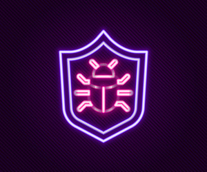 glowing neon line system bug concept icon isolated vector image