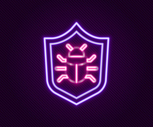 Glowing neon line system bug concept icon isolated vector