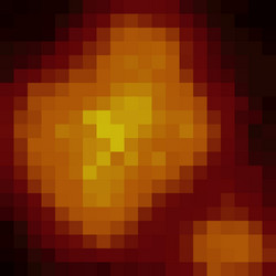 pixel explosion background in fire color vector