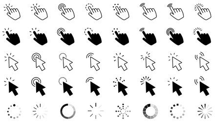 pointer click icon clicking cursor pointing hand vector