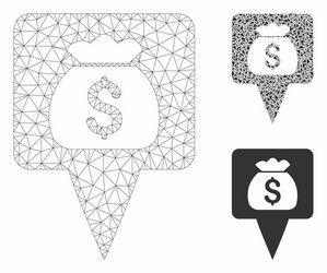 treasure map pointer mesh wire frame model vector image