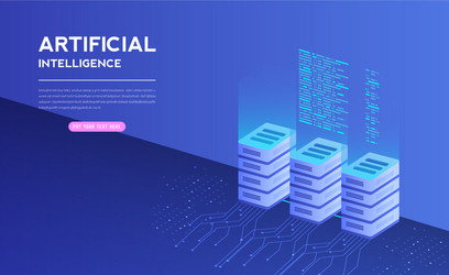 artificial intelligence with digital is learning vector image